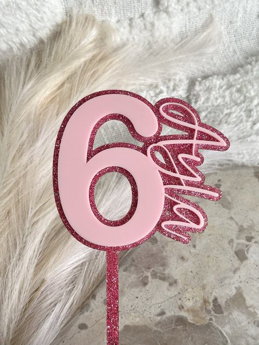 AGE & NAME Personalised Birthday Cake Topper