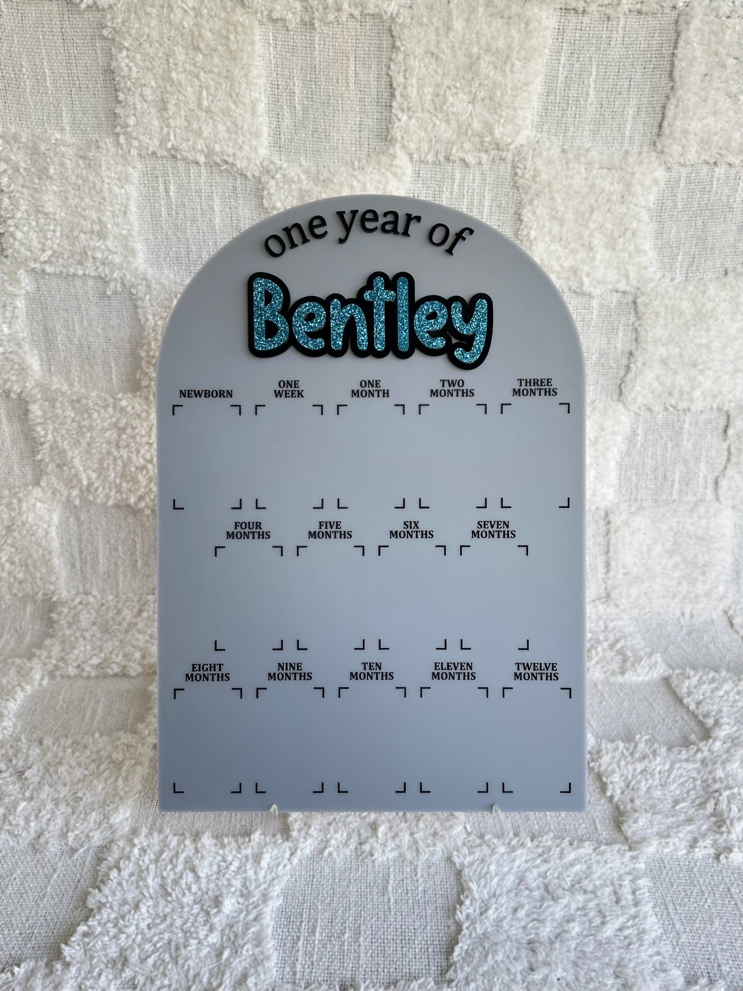 MINIMALISTIC Personalised 'One Year Of' Photo Milestone Board