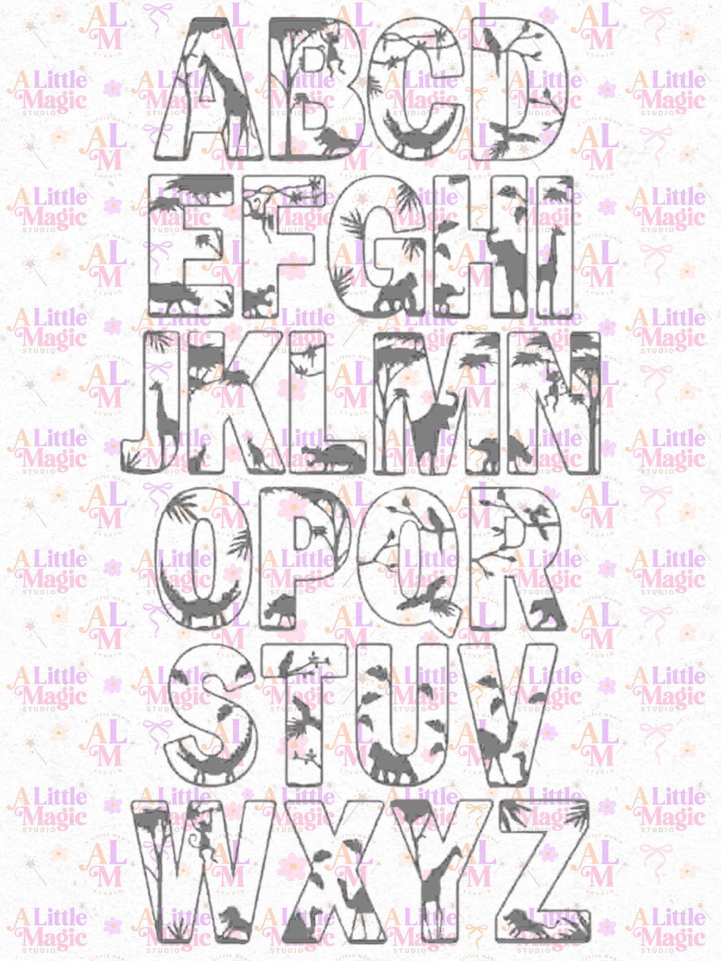 Safari Alphabet Letter Wall Decor